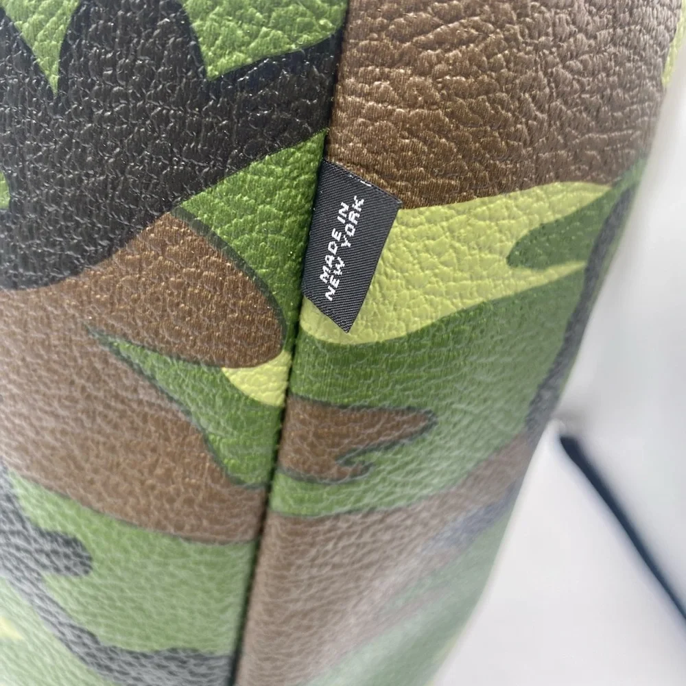 HANDMADE Unisex Camouflage Vegan Leather/ Denim Tote Bag.OS